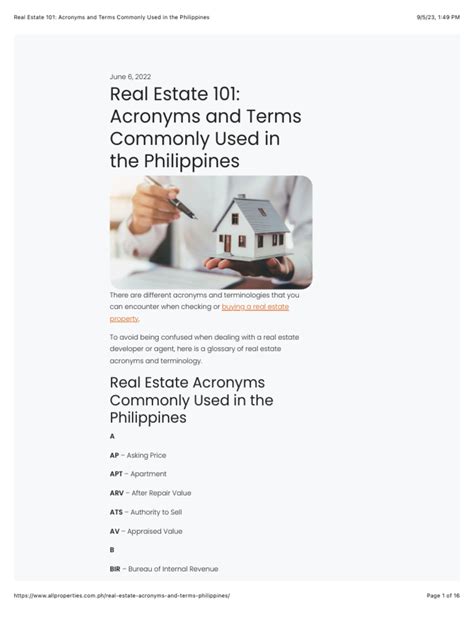 Real Estate 101: Acronyms and Terms Commonly .